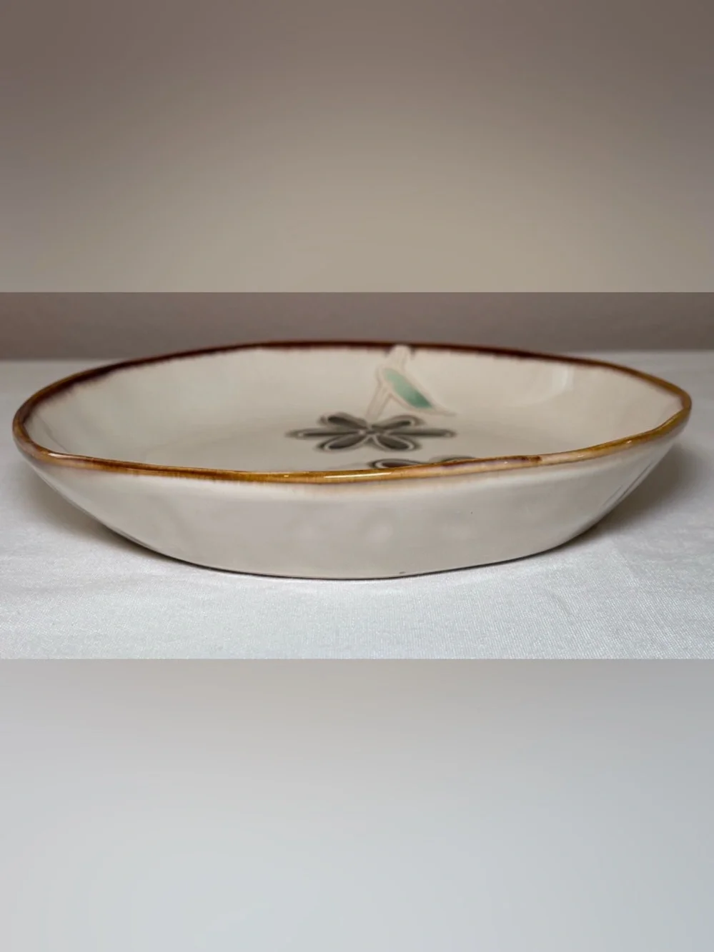 Vintage Pier 1 Petals Stoneware Salad Plate Hand Painted 8 Inches